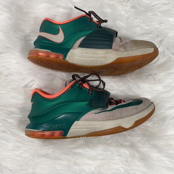 Nike KD VII “Easy Money” Kevin Durant Sneaker Green Coral Kids 4.5Y Women’s - Picture 2 of 8